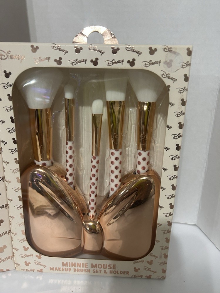 Disney Minnie Mouse Vanity Mirror And Makeup Brush Set