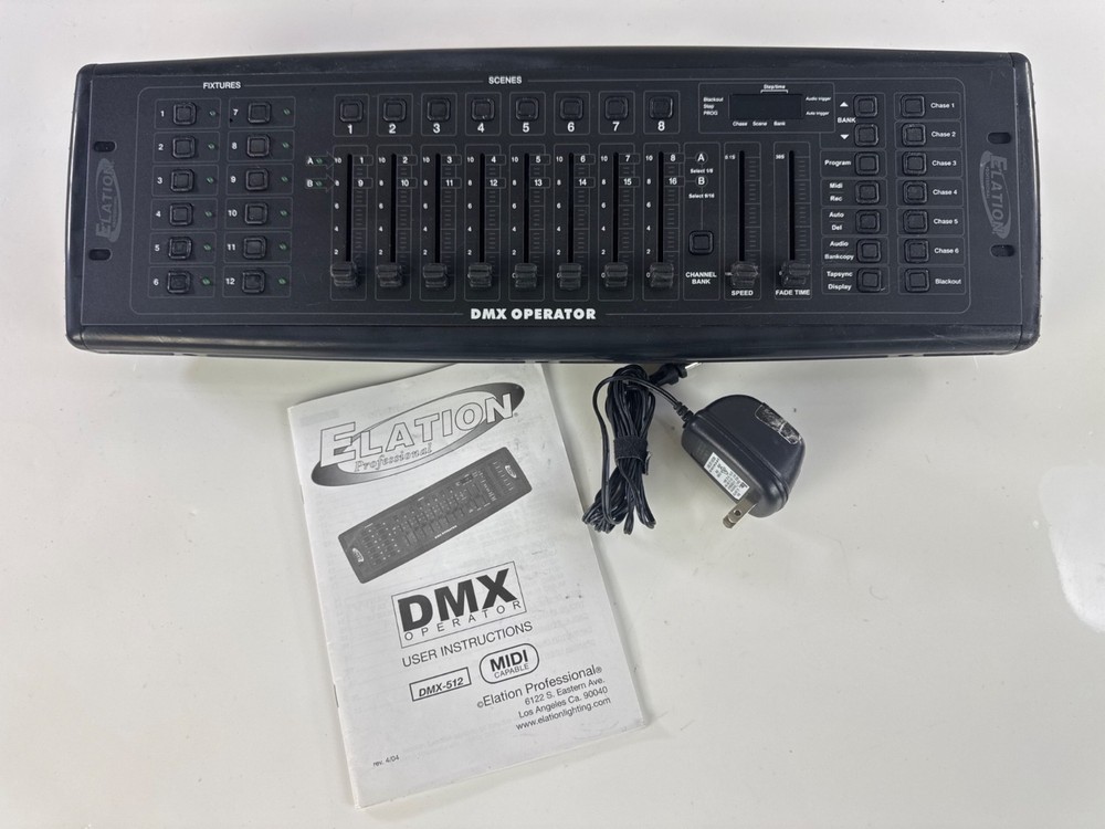 Elation DMX Operator Programmable DMX Controller with Manual and Power Adapter