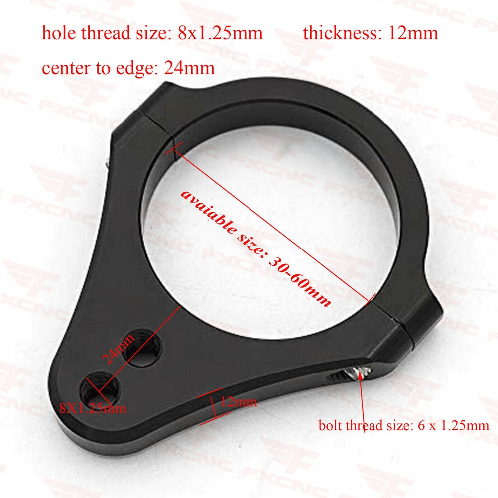 8x1.25mm CNC Steering Damper Fork Frame Mount Clamp Bracket 35mm Inside Diameter
