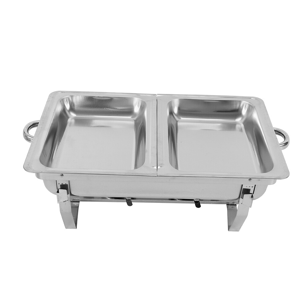 Folding Dining Stove Stainless Steel Chafing Dish Rectangular Food Warmer