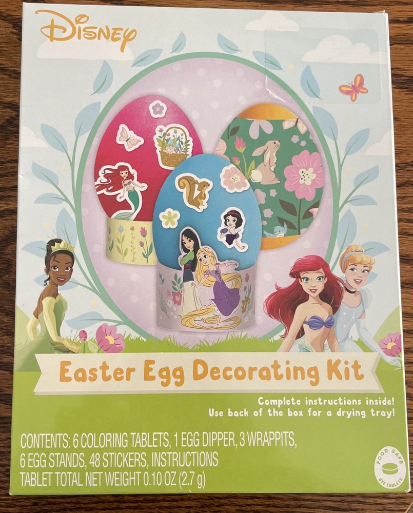DISNEY Princess Easter Egg Decorating Kit, Coloring Tablets, Stickers Egg Stands