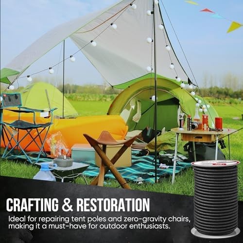 Cuerdas elásticas ajustables con ganchos resistentes, paquete de 12, color negro