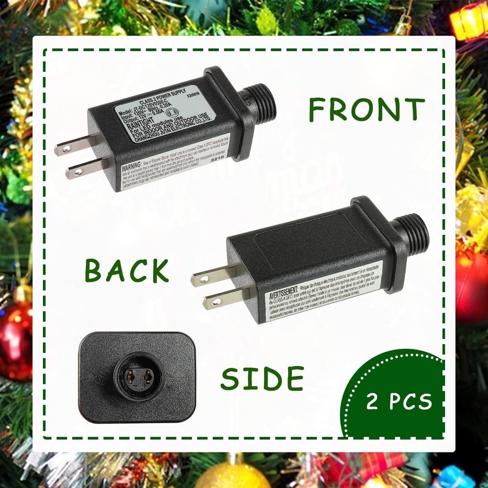 12V 6W LED Transformer Replacement Class 2 Power Supply for Christmas String ...