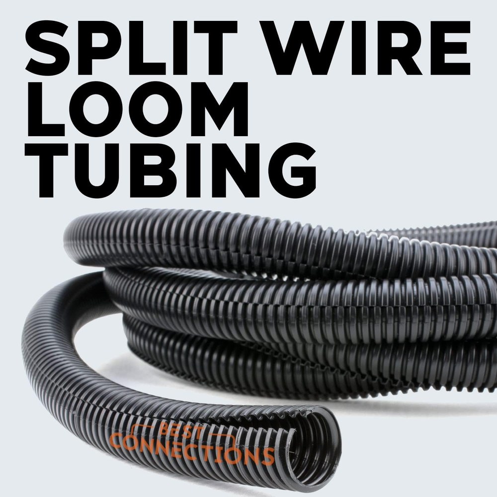 3-Pack (1/4", 3/8", 1/2" X 20 Ft Each) Assorted Split Wire Loom Flex-Guard Convo
