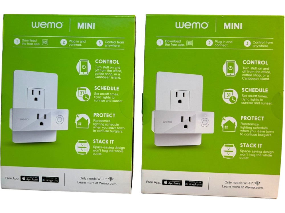 Wemo Mini WiFi Smart Plug Enabled Alexa Google Assistant Lot 2