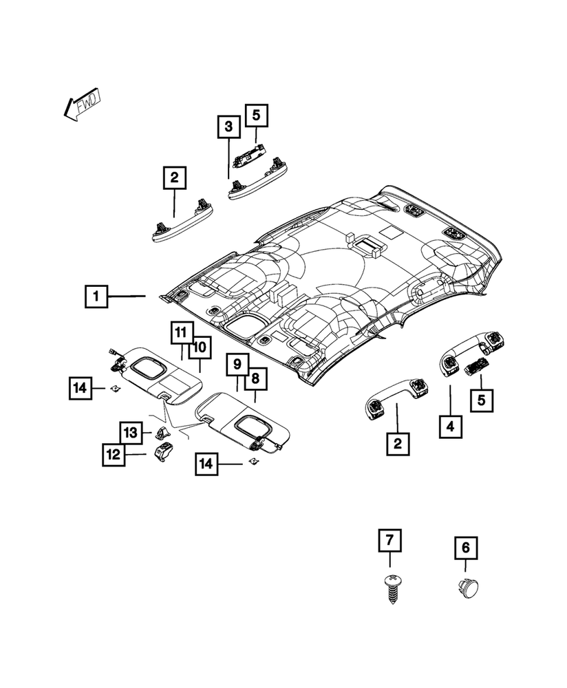 Genuine Mopar Visor Support 6AP00MS7AA