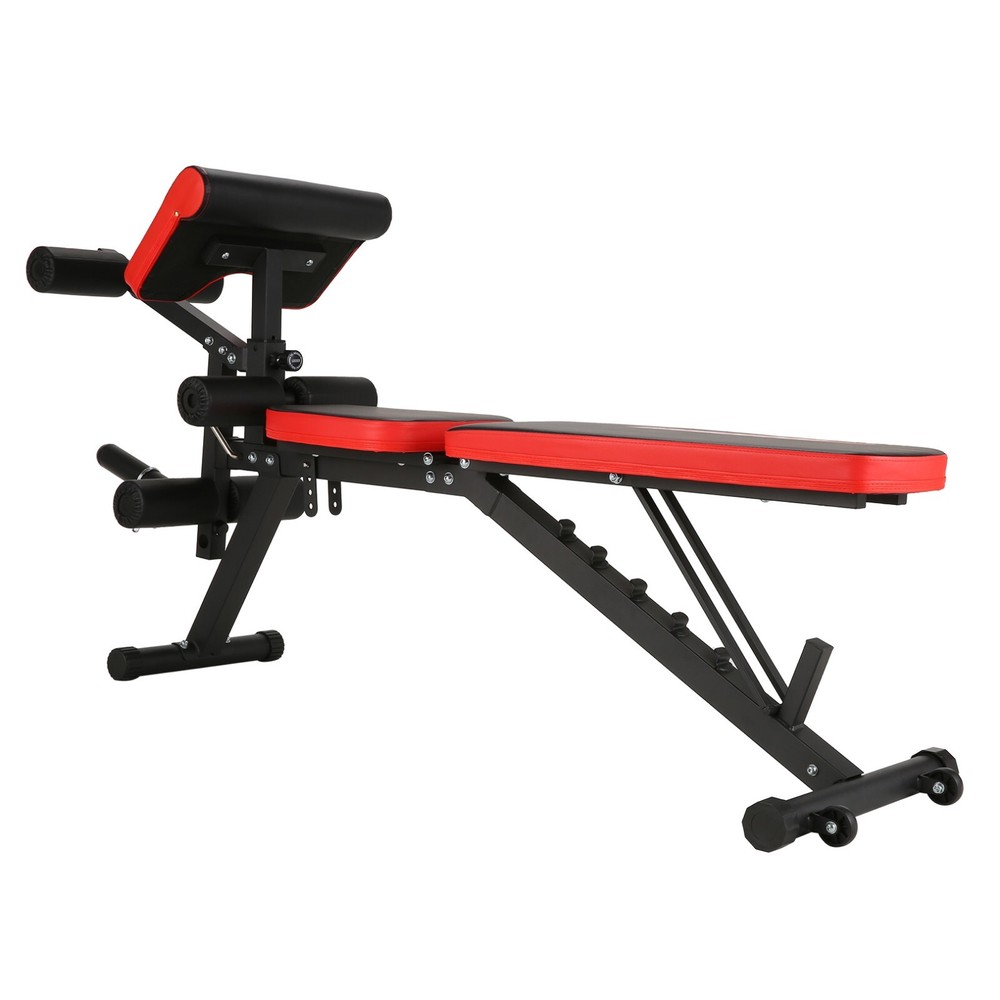 800 LBS Adjustable Foldable Exercise Weight Bench Workout Bench Gym With Wheels