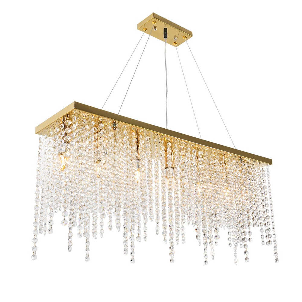 Modern Crystal Chandelier Dining Room Fixture Ceiling Light Lamp Rectangular NEW