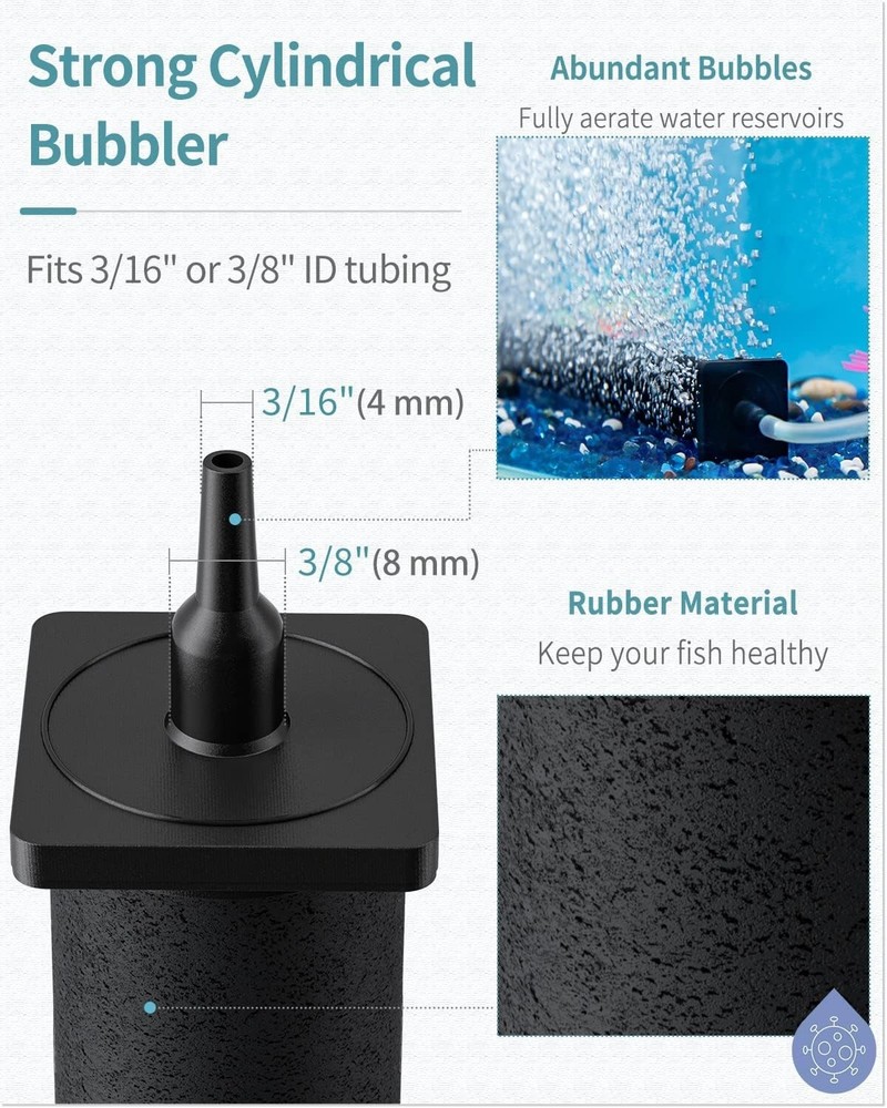Air Stone Cylinder for Larger Pumps Bubble Diffuser Release 2 Pack 16 Inch