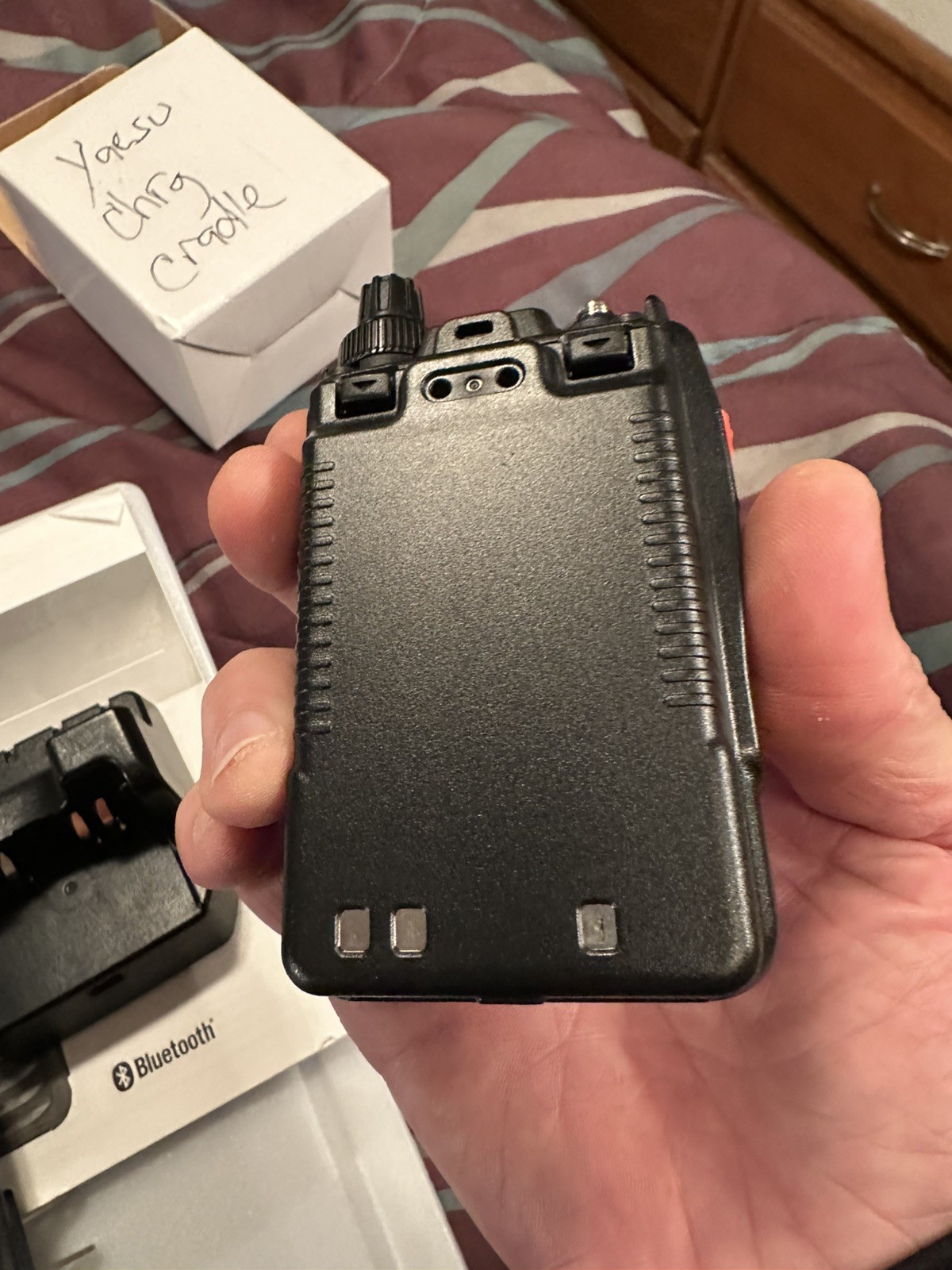 YAESU FT5D 144/430MHz Dual Band Digital Trans. OP Box + Extra Battery, &cradle