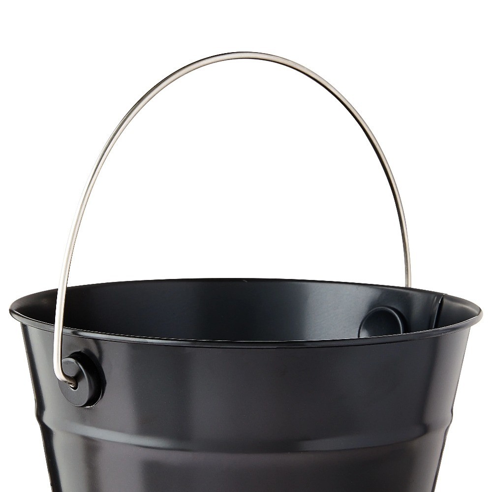 2-Pack Black Metal Pail with Handle 5-Quart Capacity