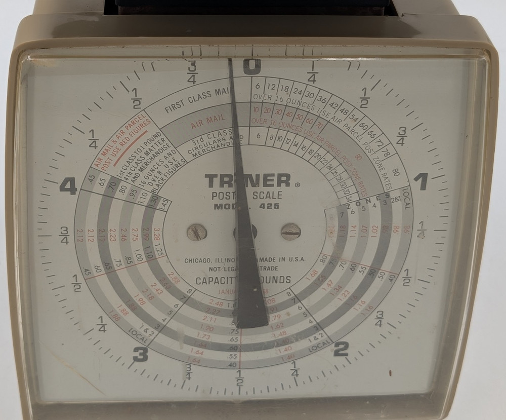 Vintage Triner Spring Loaded Postal Scale Model 425 Working Condition