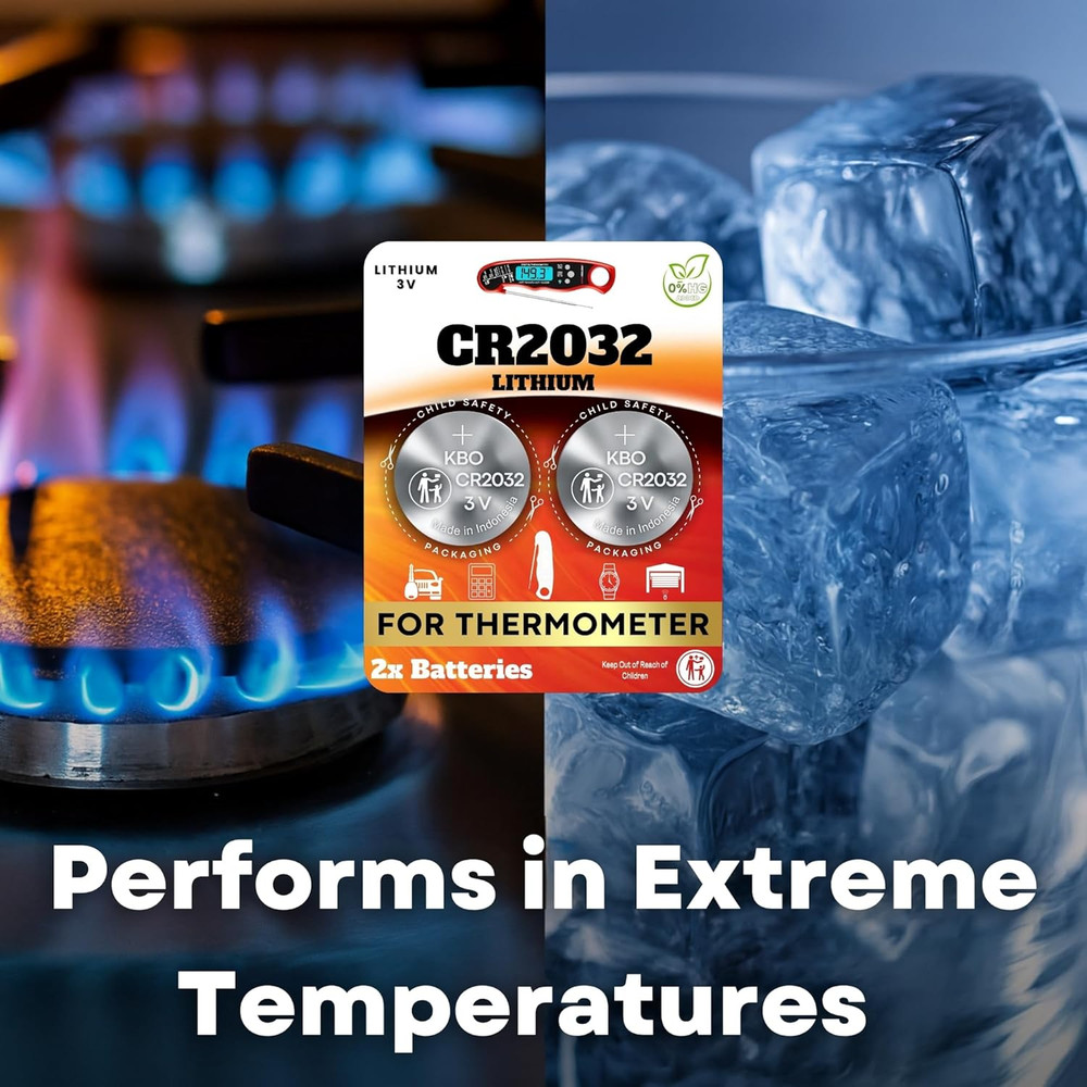 Meat Thermometer Battery Replacement Kit (2-Pack) CR2032 - Compatible with Most