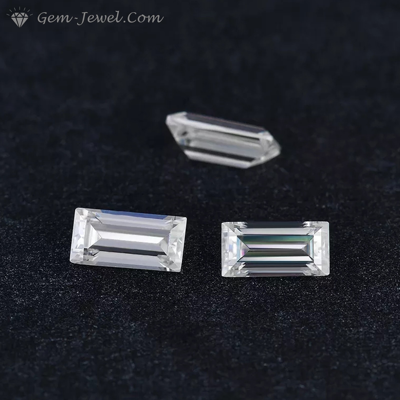 Straight Baguette Cut Moissanite, Colorless Loose Gemstone (1.5x1 to 4.5x1.5 MM)