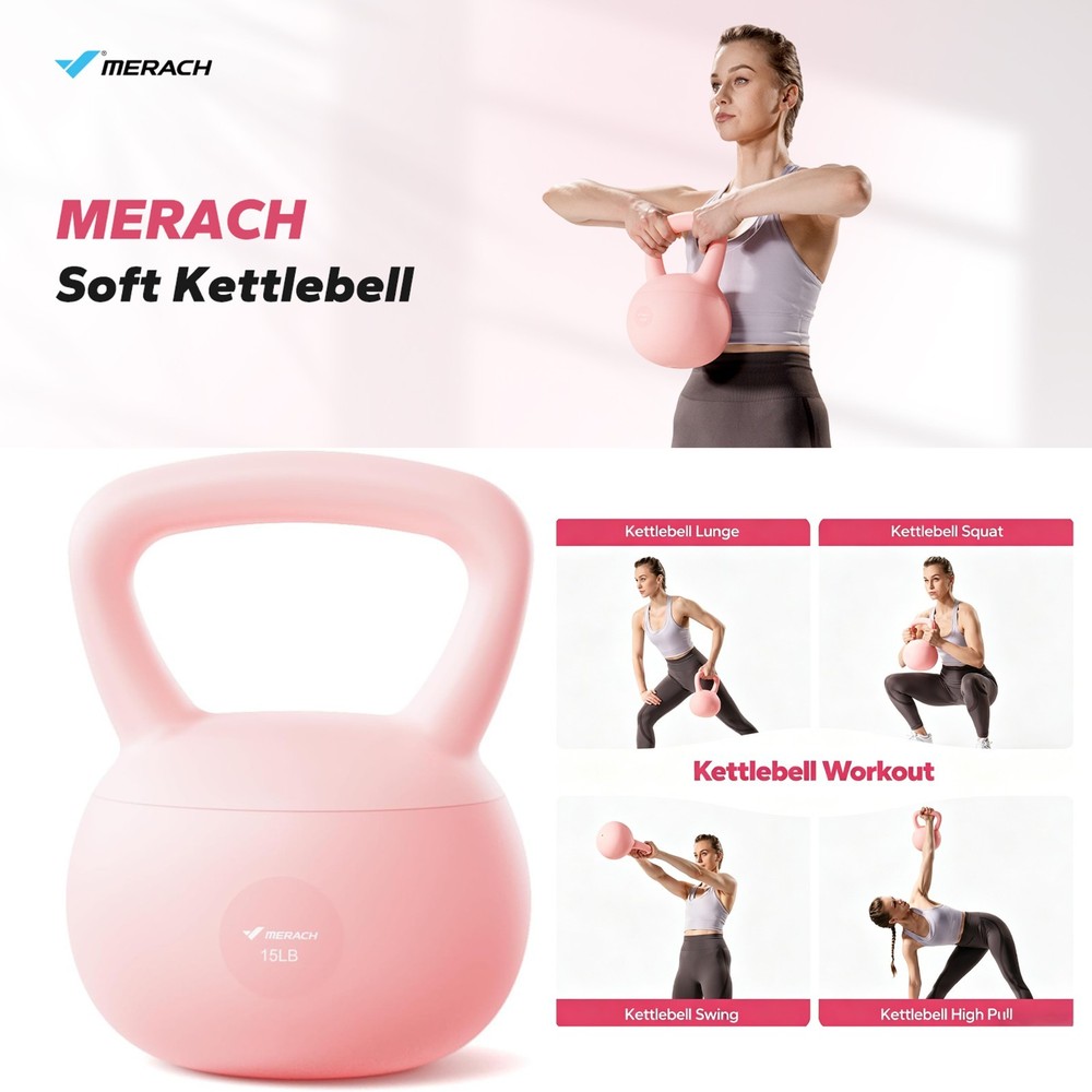 MERACH Soft Kettlebell for Safe Strength Training Soft Cushioned Horizontal Base