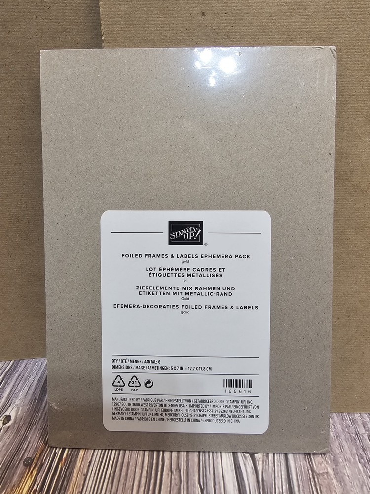 Stampin' UP! FOILED FRAMES & LABELS Ephemera Pack 6 SHEETS TAGS