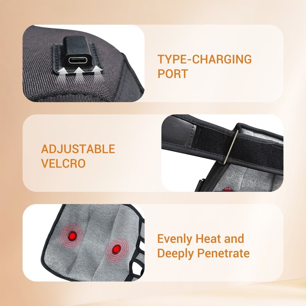 Knee Wrap Massager Air Compression Heating Pad for Circulation Therapy