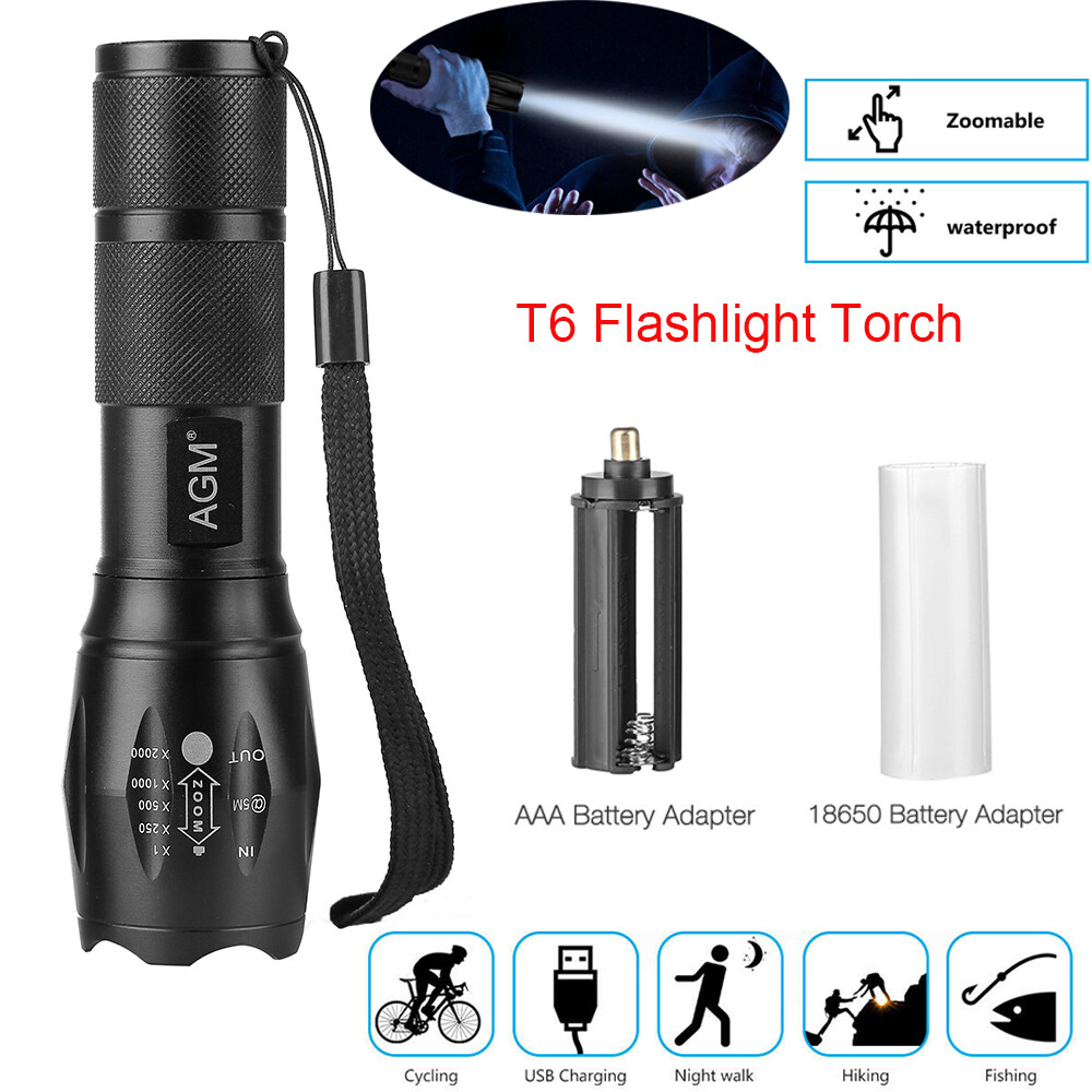 5000 Lumen Rechargeable Tactical Flashlight, 5 Modes for Camping Emergency