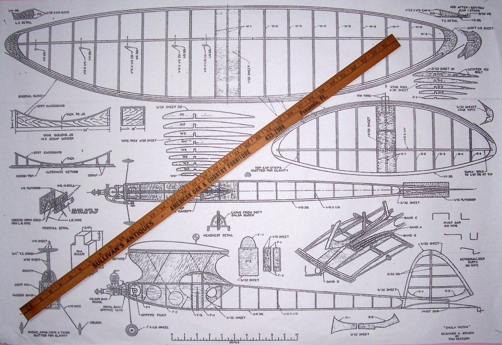 Air Trails SWAYBACK PLAN + CONSTRUCTION ARTICLE for 36" 1/2A FF Model Airplane