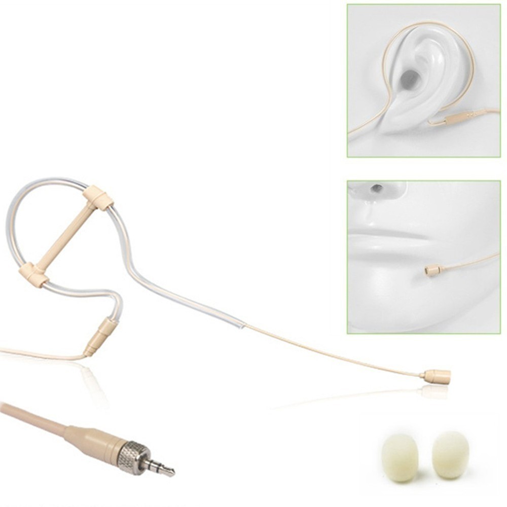 Single Earhook Headset Mic Headworn Microphone For Stage Lecturers Lightweight
