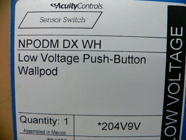 Acuity Controls Npodm-Dx-Wh Push Button Wallpod