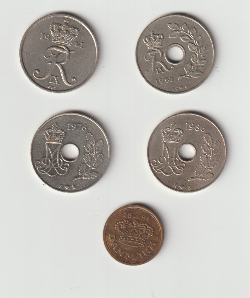 DENMARK ore,2ore,5&25 ORE-22 different types