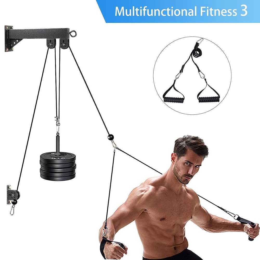 TRENDBOX Pulley System Gym Cable Machine LAT Pulldown Attachments Chest Expan...