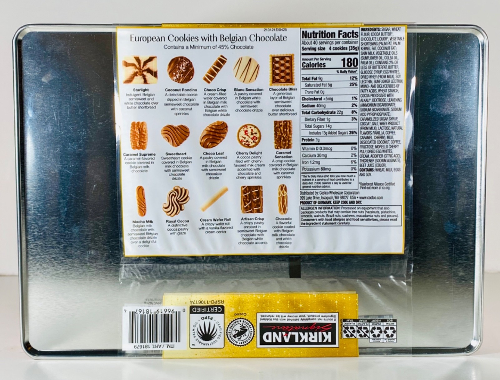 Kirkland European Cookies w/Belgian Chocolate Collection, 160 Cookies, FREE SHIP