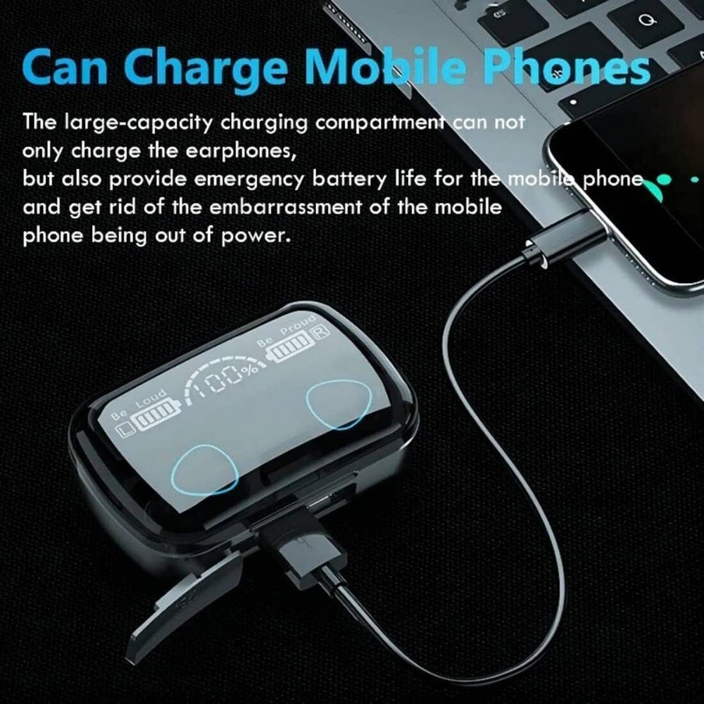 TWS Bluetooth Wireless Earbuds Waterproof Bluetooth 5.1 Headset Noise Cancelling