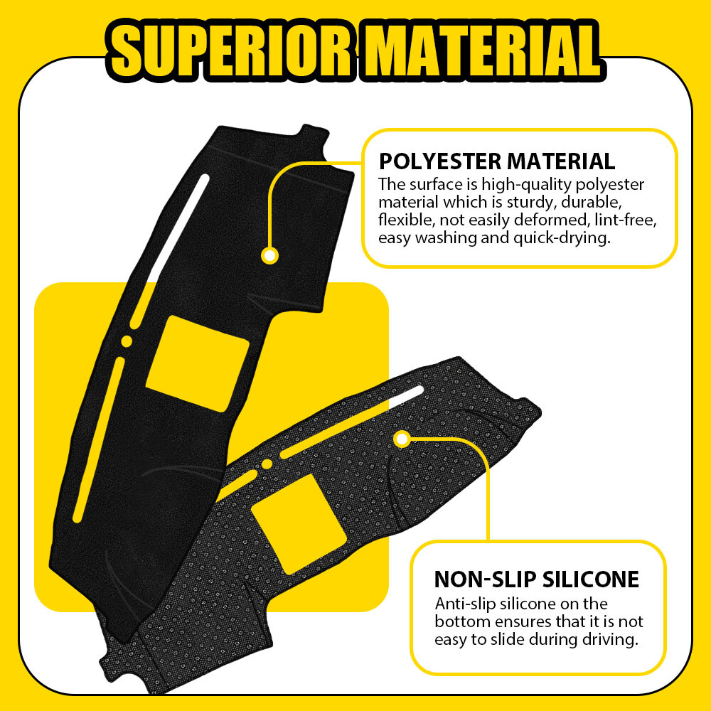 Dashboard Cover Fit For 2015 -2017 2018 Ford F150 Dash Cover Mat Dashmat Black