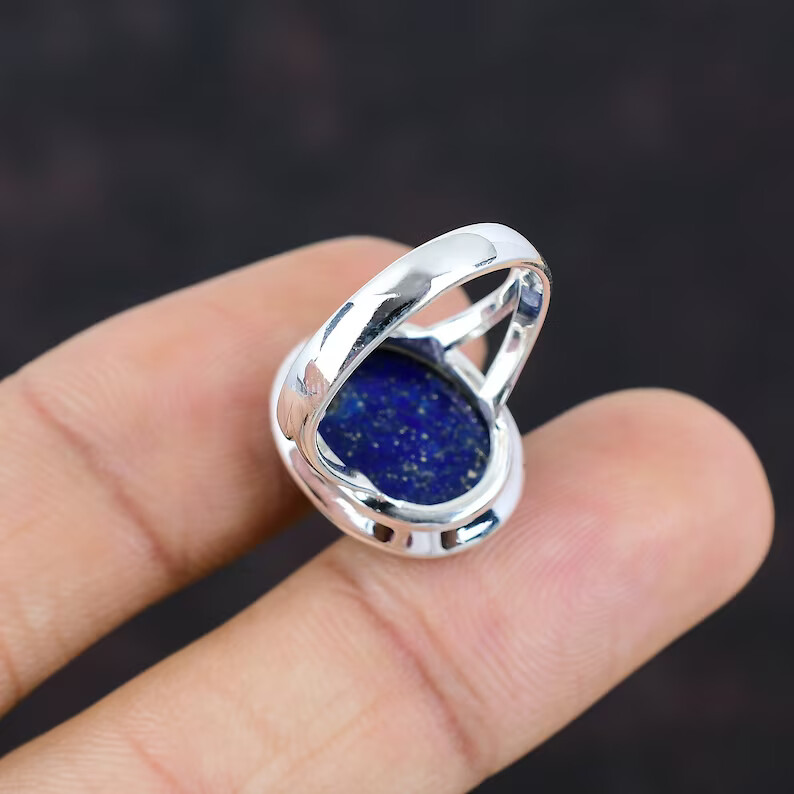 Lapis Lazuli Ring 925 Sterling Silver Band &Statement Handmade Ring All size
