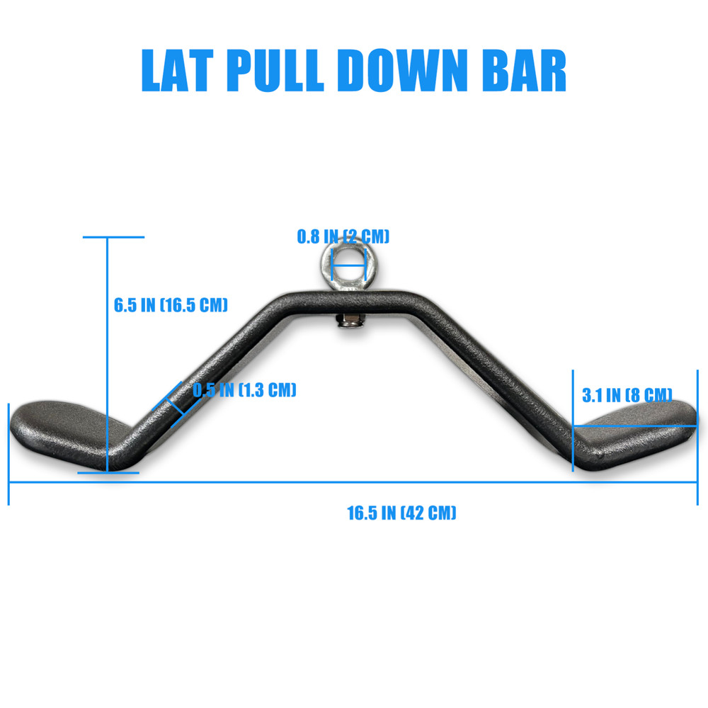 LAT Pulldown Tricep Bar Strength Training Workout Cable Machine Attachment Curl