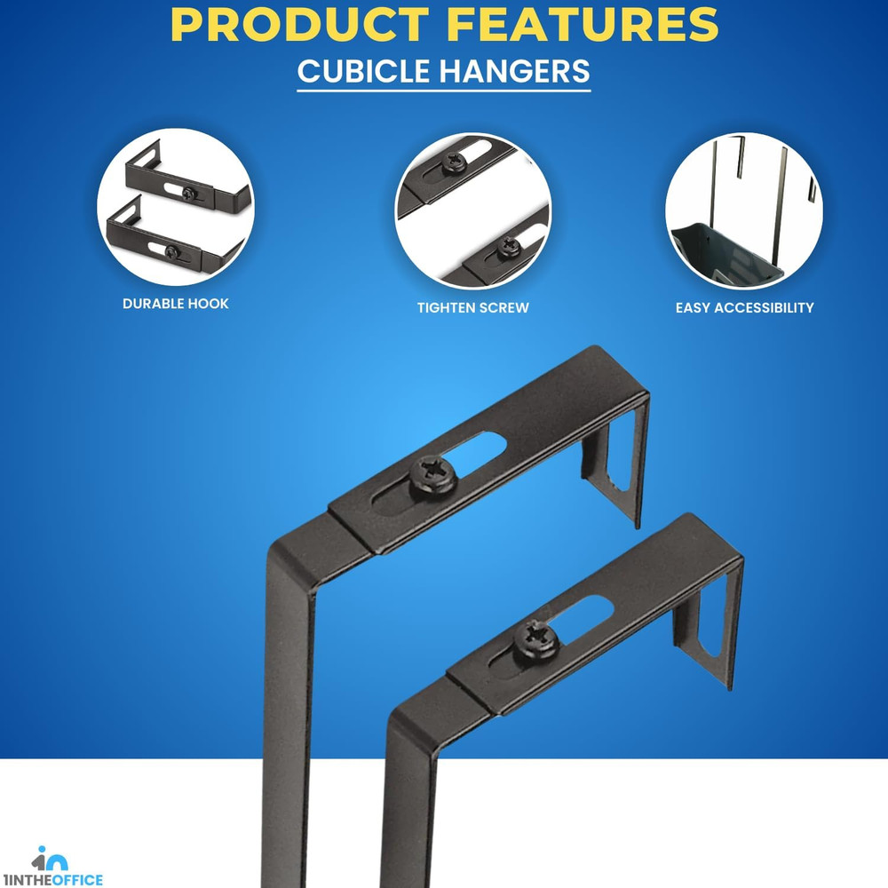 Cubicle Hangers, Adjustable, 4/Pack