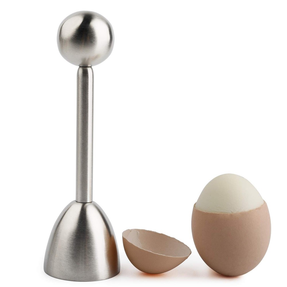 Egg Cracker Topper Cutter for Soft Boiled Eggs Stainless Steel Shell Silver