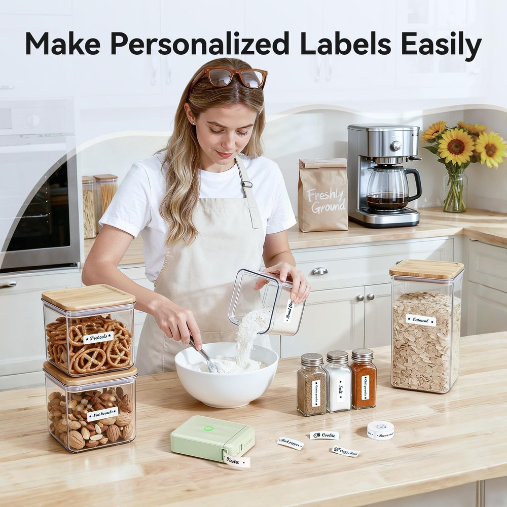 D110 Upgraded Version Mini Label Maker Machine with Tape, Portable Bluetooth ...