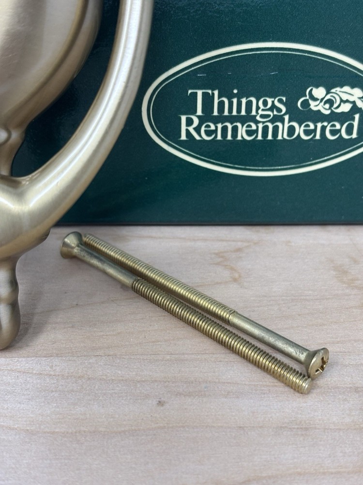 Solid Brass Door Knocker Engraved “FRANKART” Things Remembered W/Hardware Vtg
