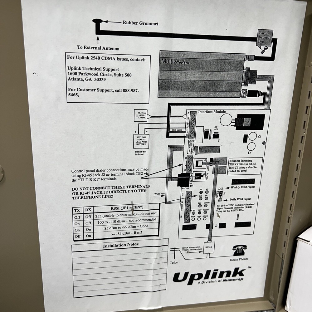 Uplink 2540 Cellular Alarm Communicator CDMA Wireless