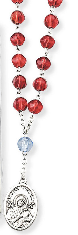 Our Lady of Perpetual Help Chaplet, 13", w/ Laminated Prayer Card, Instructions