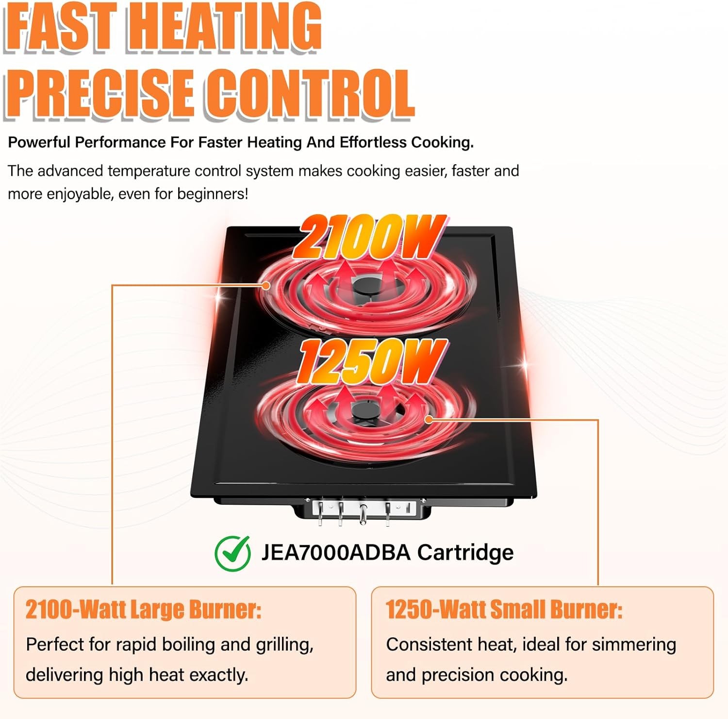 JEA7000ADBA Coil Element Burner Cartridge For Jenn-Air JEA7000ADB Range Stove