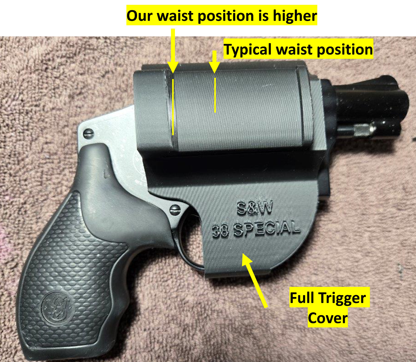 S&W 38 Special Airweight 442 642 Revolver Holster IWB In Waistband Conceal Carry