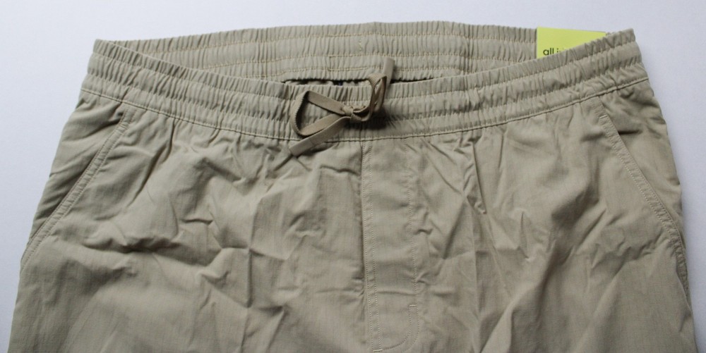 All In Motion Men's Solid Drawstring Waist Ripstop Pants EJ3 Khaki Large NWT