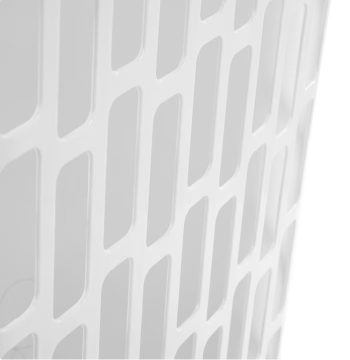 Mainstays Rectangular Open Plastic Laundry Hamper Slim Design White