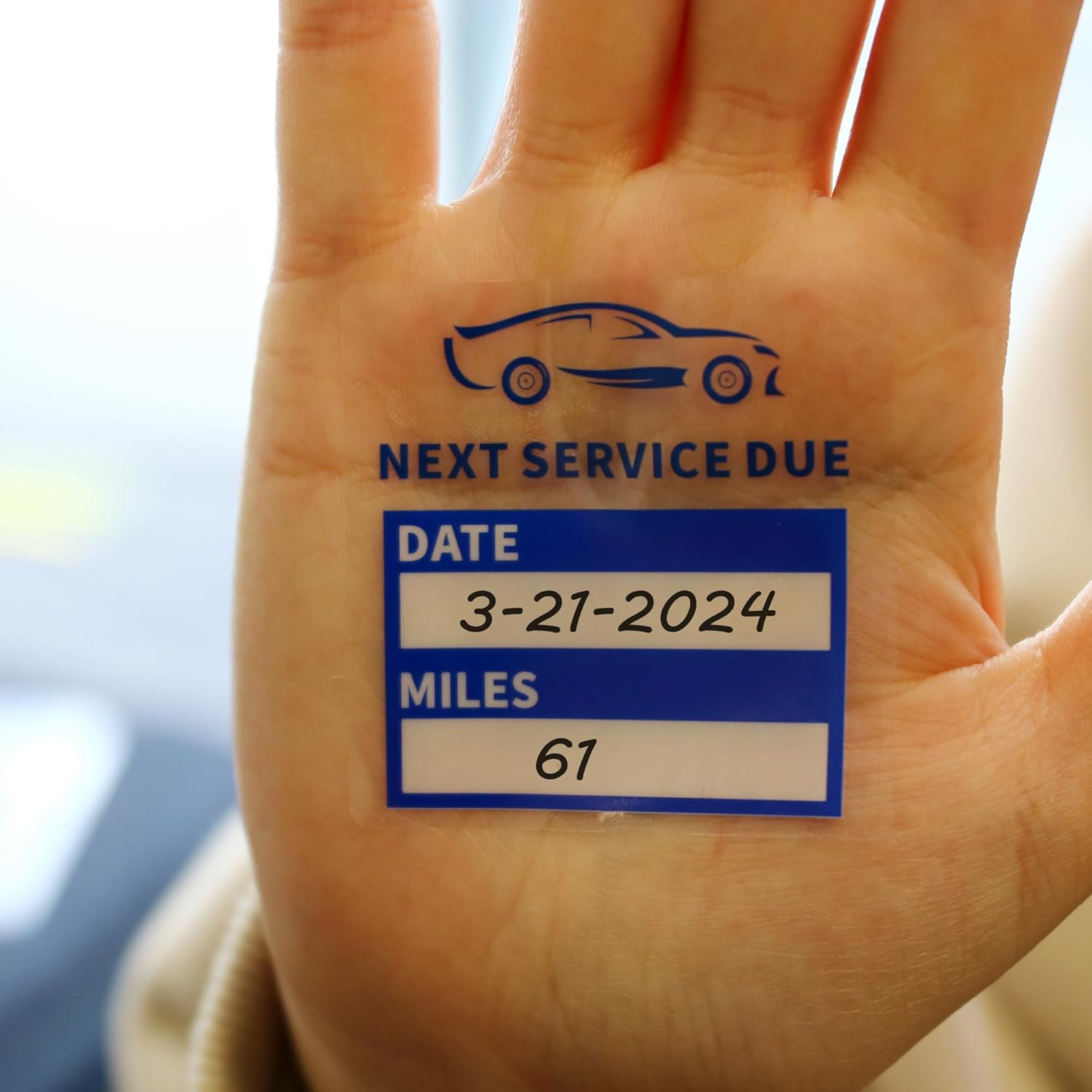 60Pcs Clear Oil Change Stickers for Windshield Service Reminder Labels 2"X2" Nex