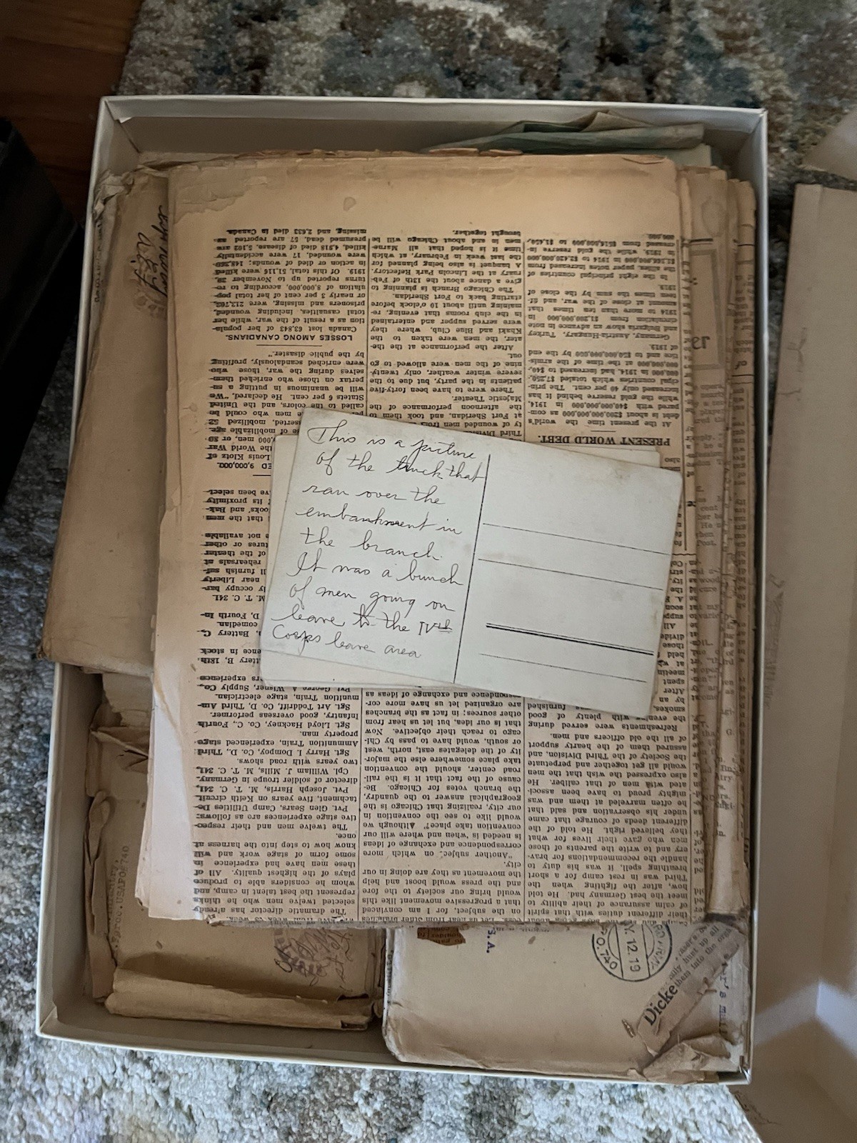 WWI Archive – Uniform, Sweetheart pillowcase, Letters, promotion papers, photos