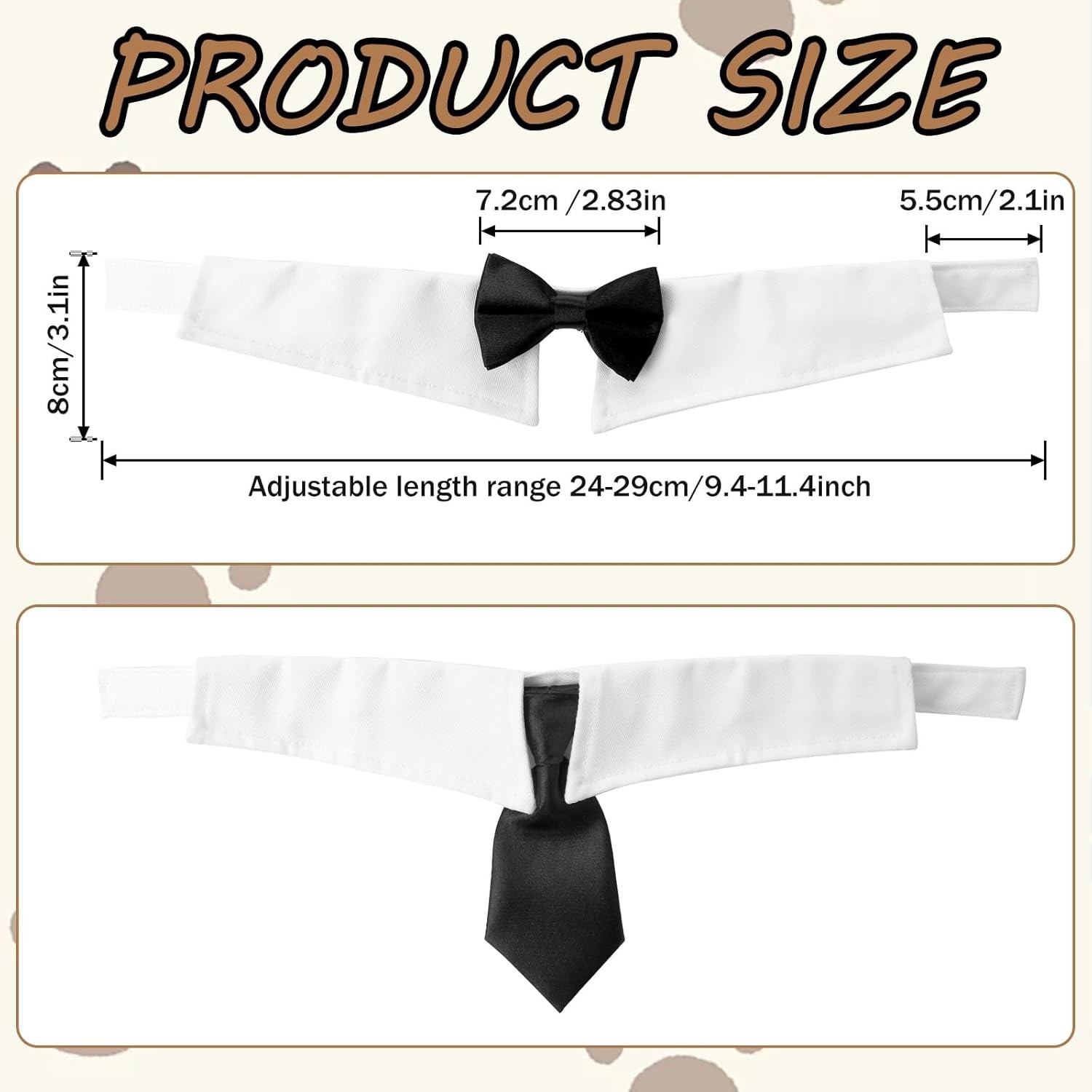 Black Cat Bow Tie Collar Adjustable Formal Necktie for Cats & Small Dogs