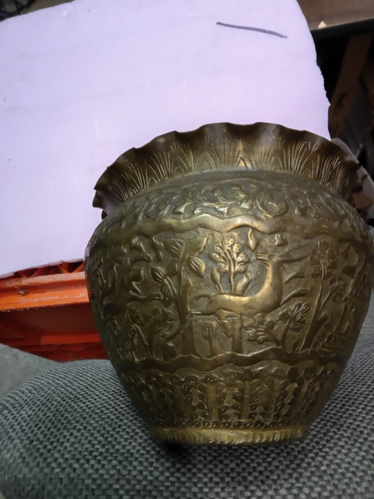 Antique Middle Eastern Handmade Indian Brass Pottery