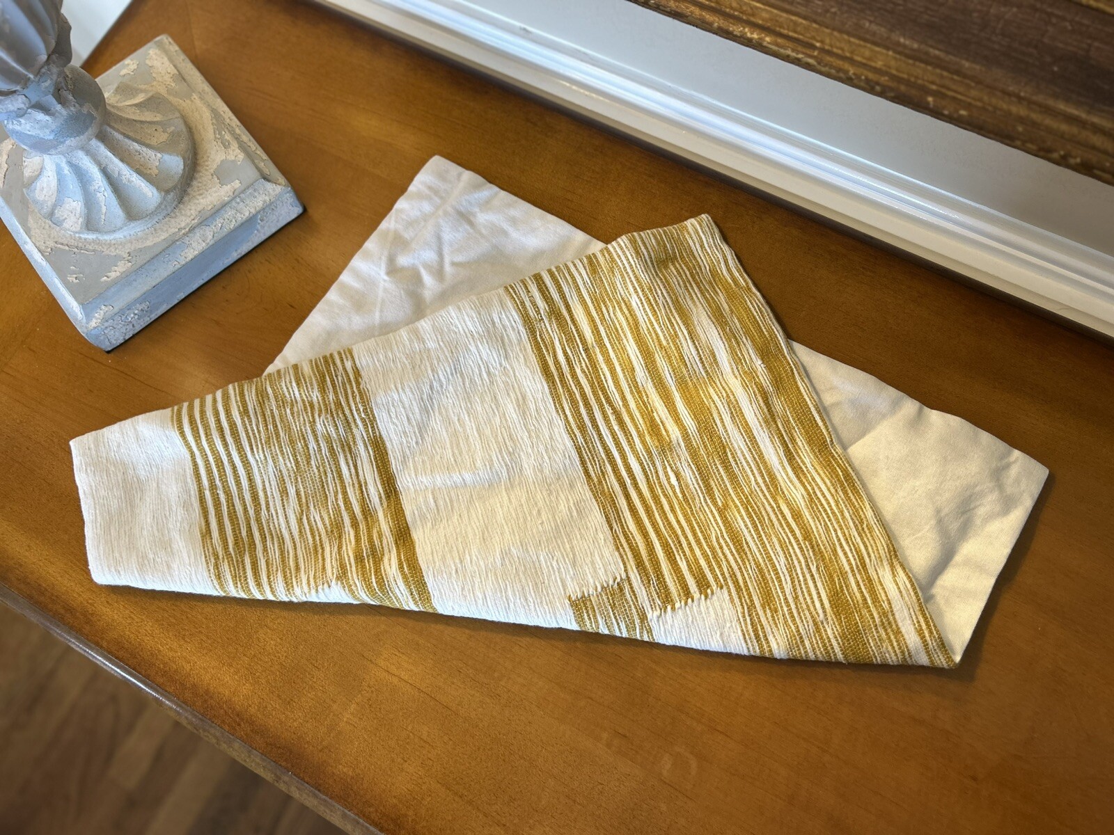 West Elm Cotton Variegated Colorblock Pillow Cover Dark Horseradish 18”x18” OB