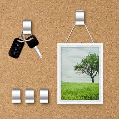10pcs Cubicle Hooks, Metal Push Pin Hooks Fabric Panel Wall Hooks Silver
