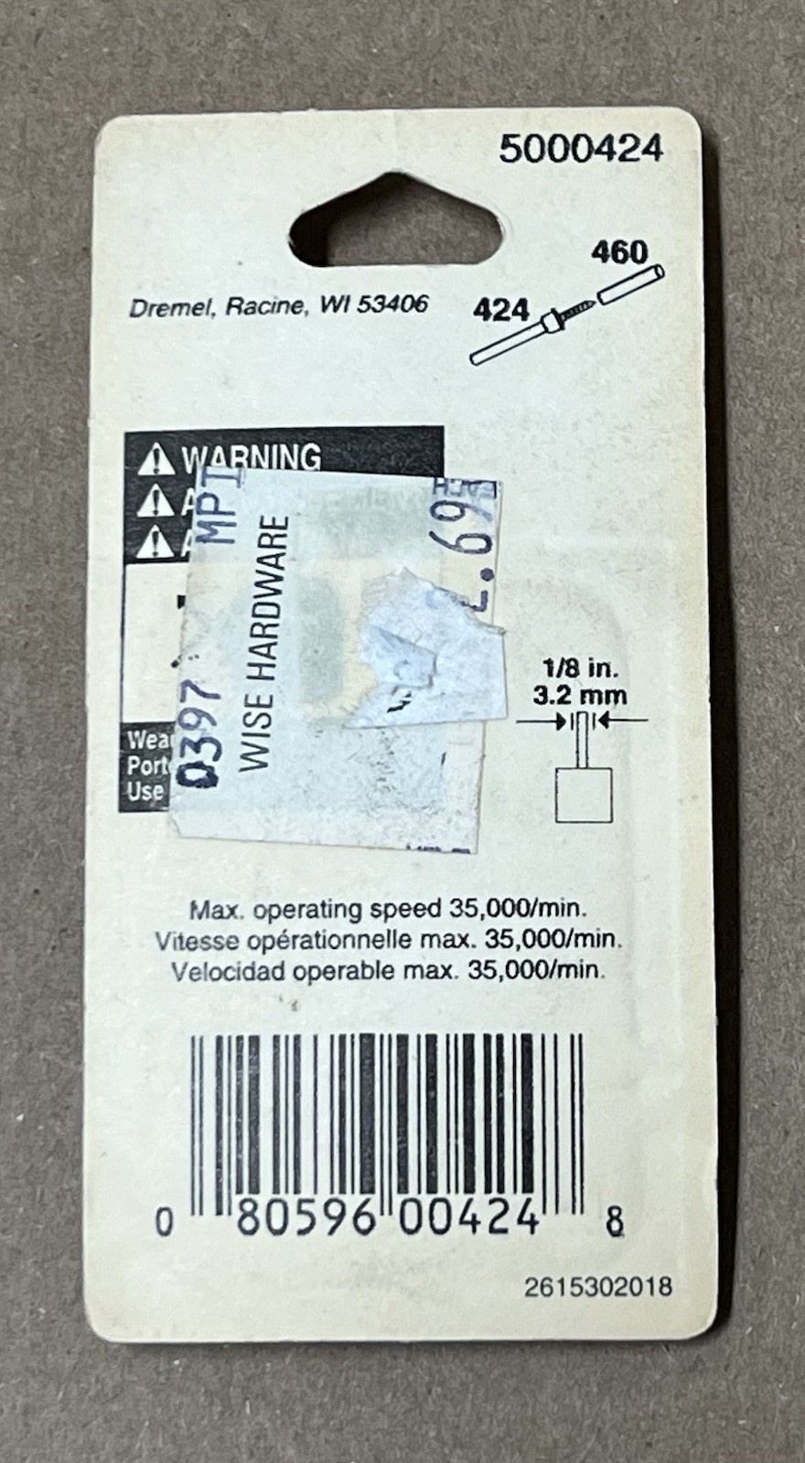 Genuine Dremel 1/8 Inch Polishing Shank Attachment New old Stock-Sealed