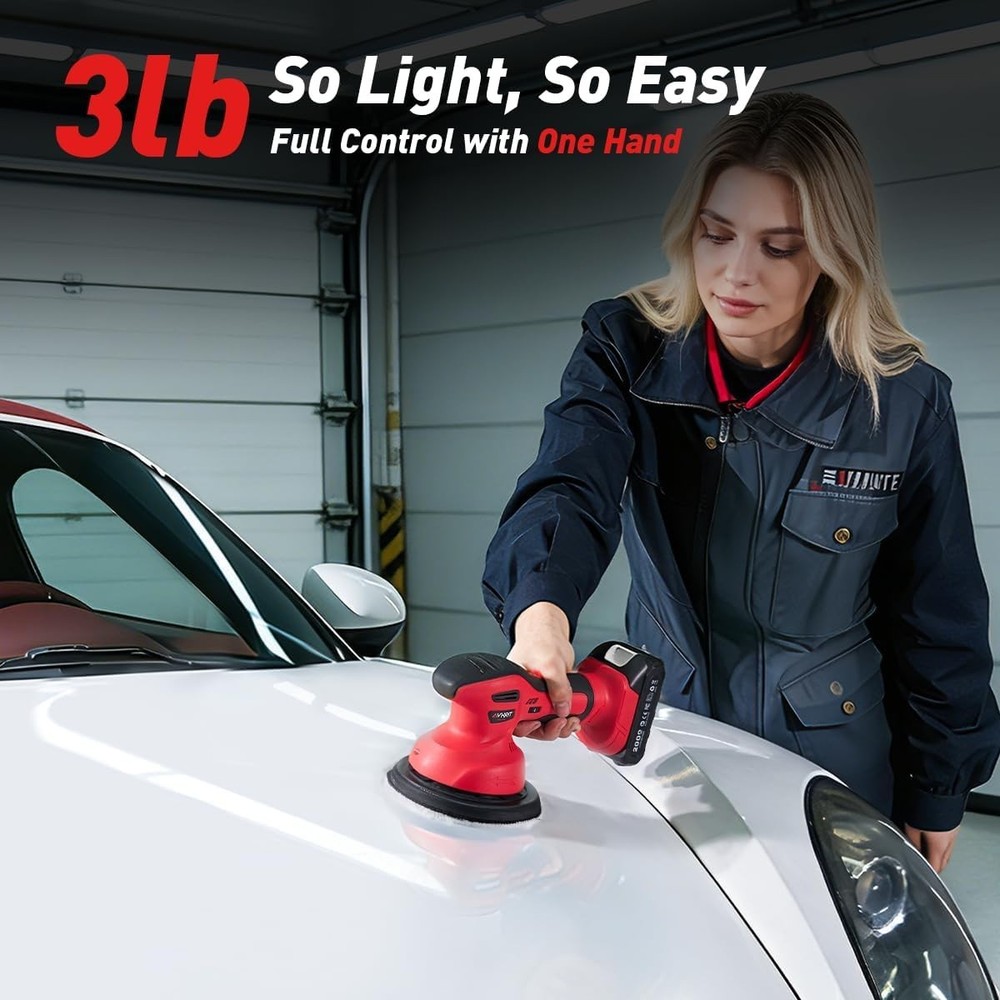 Professional Cordless Car Buffer with 6 Speed Settings | Ultimate Detailing Kit